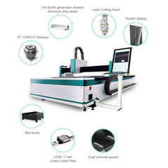 B.O.C BT3015S Sheet Fiber Laser Cutting Machine 1500W For Metal CS SS AL